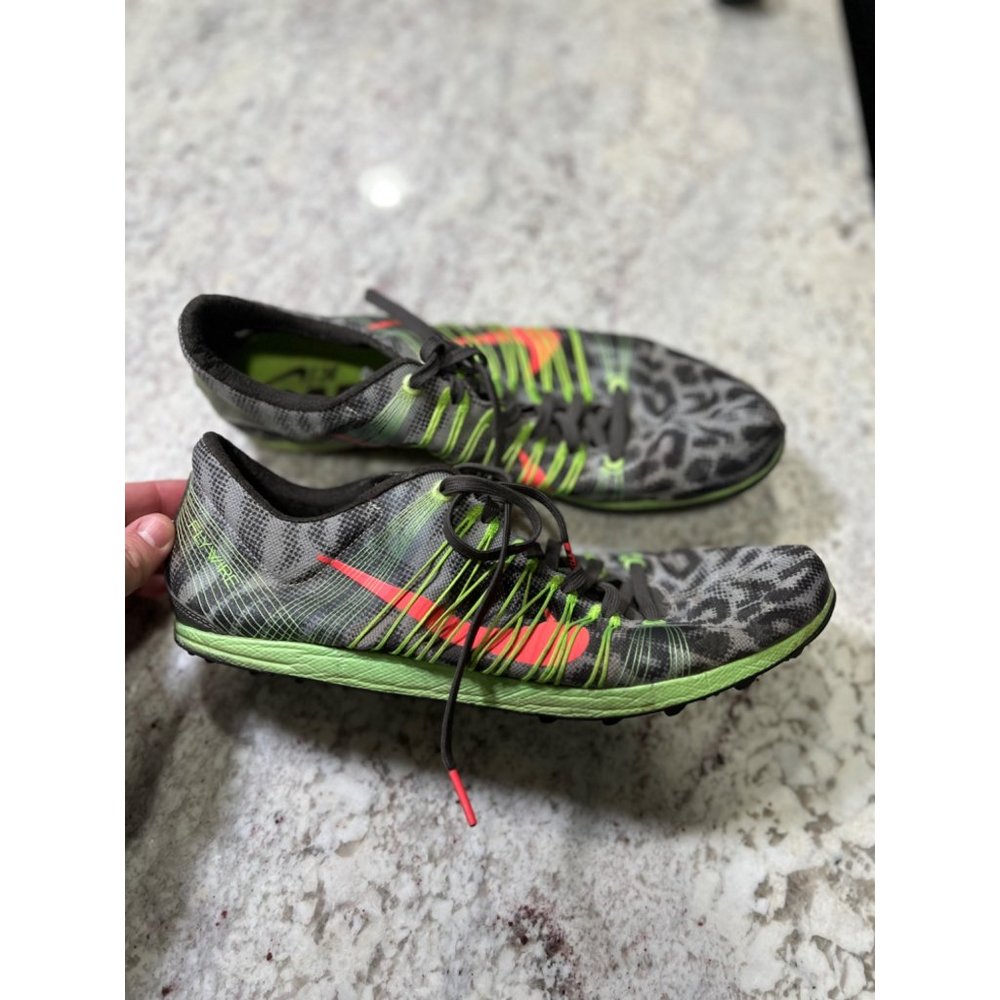 Nike Zoom Victory XC 2 Mens 11.5 Leopard Print Racing Spikes Grey 599211-062
